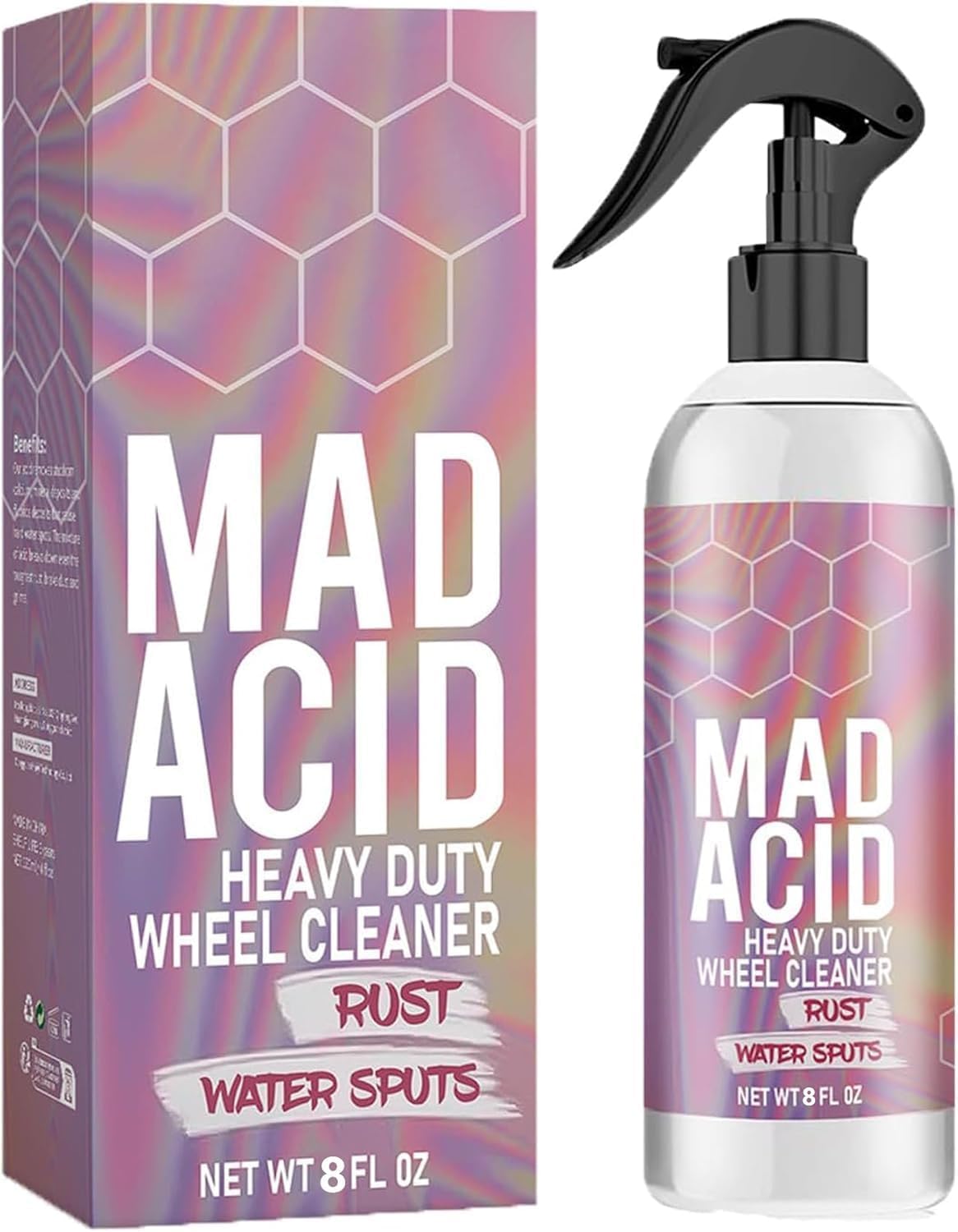 Mad Acid Glass Cleaner – Streak-Free Formula for Windows, Mirrors, and Cars – Heavy-Duty, Fast-Drying, and Eco-Friendly – 8 oz Spray Bottle